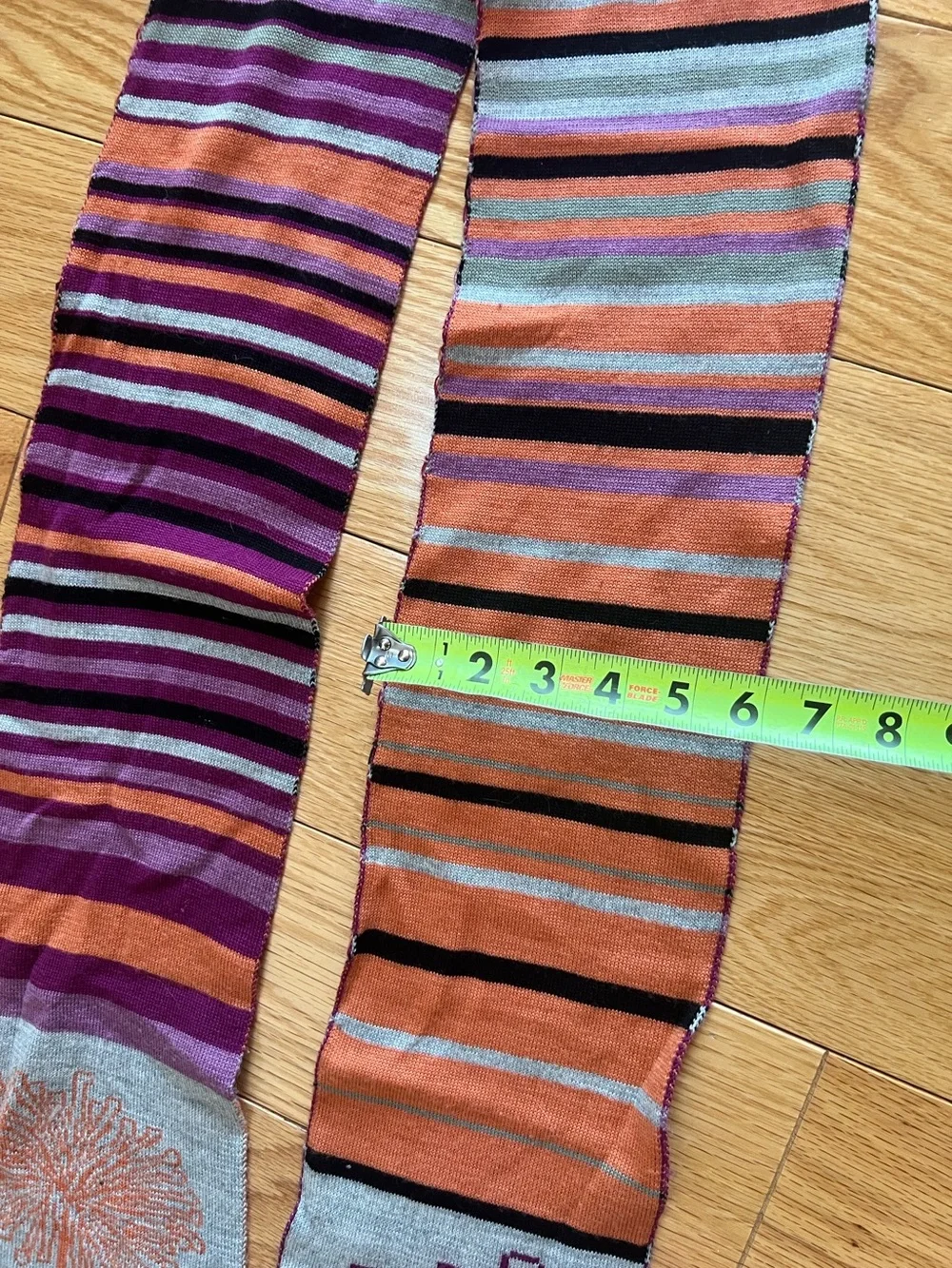 Smartwool Orange, Purple & Mint Striped Knit Scarf